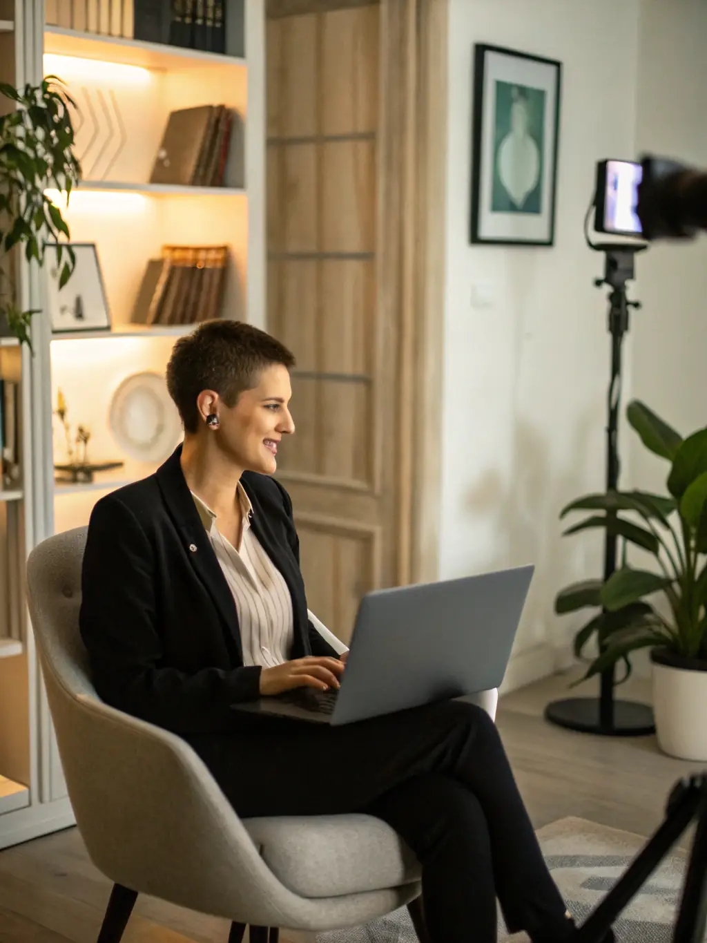 A recruiter is conducting a video interview with a candidate, emphasizing the importance of thorough screening.