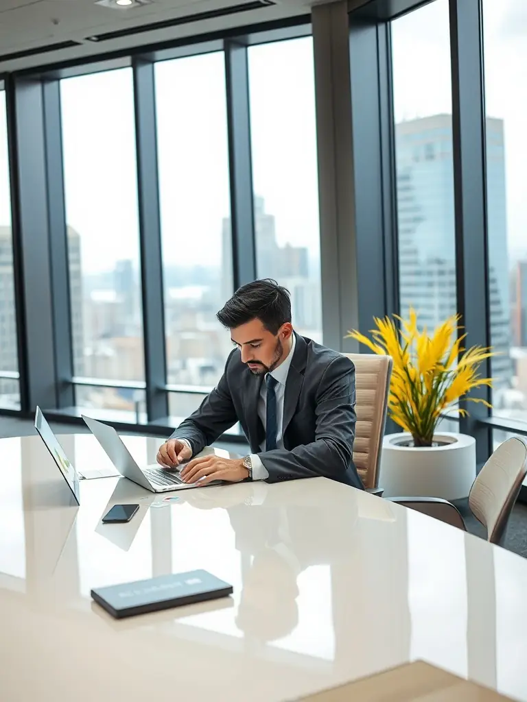 A specialist working on a complex project, symbolizing specialized talent acquisition in a niche field.